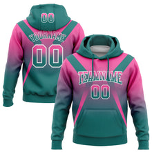 Load image into Gallery viewer, Custom Stitched Pink Teal-White Fade Fashion Arrow Sports Pullover Sweatshirt Hoodie
