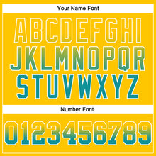 Load image into Gallery viewer, Custom Stitched Yellow Teal-White Fade Fashion Arrow Sports Pullover Sweatshirt Hoodie