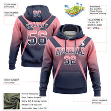 Load image into Gallery viewer, Custom Stitched Medium Pink Navy-White Fade Fashion Arrow Sports Pullover Sweatshirt Hoodie