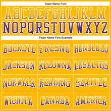 Load image into Gallery viewer, Custom Stitched Gold Purple-White Fade Fashion Arrow Sports Pullover Sweatshirt Hoodie