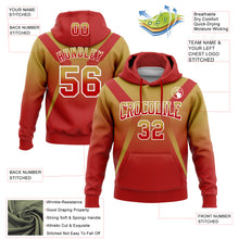 Load image into Gallery viewer, Custom Stitched Old Gold Red-White Fade Fashion Arrow Sports Pullover Sweatshirt Hoodie