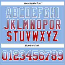 Load image into Gallery viewer, Custom Stitched Light Blue Red-White Fade Fashion Arrow Sports Pullover Sweatshirt Hoodie