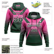 Load image into Gallery viewer, Custom Stitched Pink Green-White Fade Fashion Arrow Sports Pullover Sweatshirt Hoodie