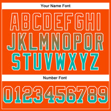 Load image into Gallery viewer, Custom Stitched Orange Aqua-White Fade Fashion Arrow Sports Pullover Sweatshirt Hoodie