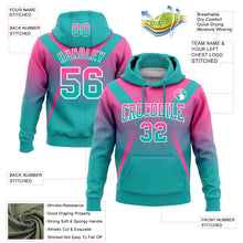 Load image into Gallery viewer, Custom Stitched Pink Aqua-White Fade Fashion Arrow Sports Pullover Sweatshirt Hoodie