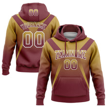 Load image into Gallery viewer, Custom Stitched Old Gold Burgundy-White Fade Fashion Arrow Sports Pullover Sweatshirt Hoodie
