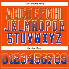 Load image into Gallery viewer, Custom Stitched Orange Thunder Blue-White Fade Fashion Arrow Sports Pullover Sweatshirt Hoodie