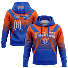 Load image into Gallery viewer, Custom Stitched Orange Thunder Blue-White Fade Fashion Arrow Sports Pullover Sweatshirt Hoodie