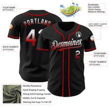 Load image into Gallery viewer, Custom Black White-Red Authentic Fade Fashion Baseball Jersey