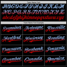 Load image into Gallery viewer, Custom Black Light Blue-Red Authentic Fade Fashion Baseball Jersey