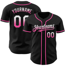 Load image into Gallery viewer, Custom Black White-Pink Authentic Fade Fashion Baseball Jersey