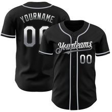 Load image into Gallery viewer, Custom Black White-Gray Authentic Fade Fashion Baseball Jersey