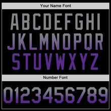 Load image into Gallery viewer, Custom Black Gray-Purple Authentic Fade Fashion Baseball Jersey