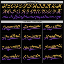 Load image into Gallery viewer, Custom Black Old Gold-Purple Authentic Fade Fashion Baseball Jersey