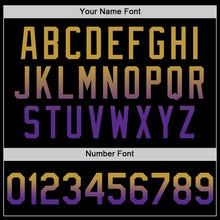 Load image into Gallery viewer, Custom Black Old Gold-Purple Authentic Fade Fashion Baseball Jersey