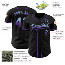 Load image into Gallery viewer, Custom Black Light Blue-Purple Authentic Fade Fashion Baseball Jersey