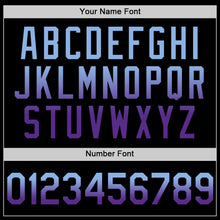 Load image into Gallery viewer, Custom Black Light Blue-Purple Authentic Fade Fashion Baseball Jersey