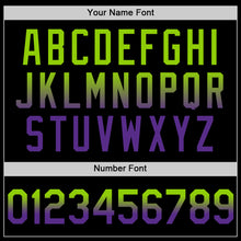 Load image into Gallery viewer, Custom Black Neon Green-Purple Authentic Fade Fashion Baseball Jersey