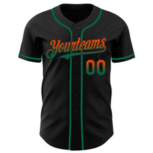 Load image into Gallery viewer, Custom Black Orange-Kelly Green Authentic Fade Fashion Baseball Jersey