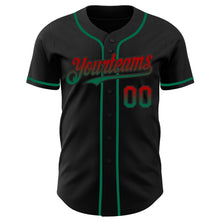 Load image into Gallery viewer, Custom Black Red-Kelly Green Authentic Fade Fashion Baseball Jersey