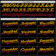 Load image into Gallery viewer, Custom Black Gold-Crimson Authentic Fade Fashion Baseball Jersey