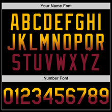 Load image into Gallery viewer, Custom Black Gold-Crimson Authentic Fade Fashion Baseball Jersey