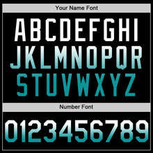 Load image into Gallery viewer, Custom Black White-Teal Authentic Fade Fashion Baseball Jersey