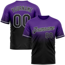 Load image into Gallery viewer, Custom Purple Black-Gray Fade Fashion Performance T-Shirt