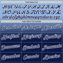 Load image into Gallery viewer, Custom Light Blue Navy-White Fade Fashion Performance T-Shirt