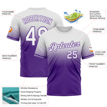 Load image into Gallery viewer, Custom White Purple Fade Fashion Performance T-Shirt