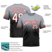 Load image into Gallery viewer, Custom Gray Black-Red Fade Fashion Performance T-Shirt