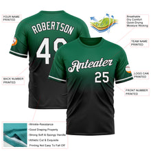 Load image into Gallery viewer, Custom Kelly Green White-Black Fade Fashion Performance T-Shirt