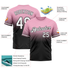 Load image into Gallery viewer, Custom Light Pink White-Black Fade Fashion Performance T-Shirt