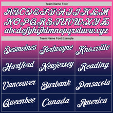 Load image into Gallery viewer, Custom Pink White-Navy Fade Fashion Performance T-Shirt