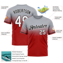 Load image into Gallery viewer, Custom Gray Red-Black Fade Fashion Performance T-Shirt