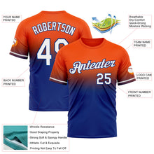 Load image into Gallery viewer, Custom Orange White-Royal Fade Fashion Performance T-Shirt