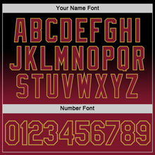 Load image into Gallery viewer, Custom Black Crimson-Old Gold Fade Fashion Performance T-Shirt