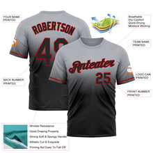 Load image into Gallery viewer, Custom Gray Black-Red Fade Fashion Performance T-Shirt