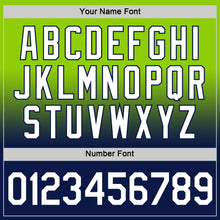 Load image into Gallery viewer, Custom Neon Green White-Navy Fade Fashion Performance T-Shirt