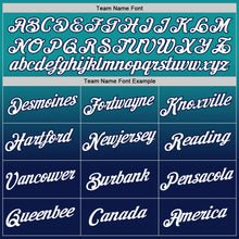 Load image into Gallery viewer, Custom Teal White-Navy Fade Fashion Performance T-Shirt