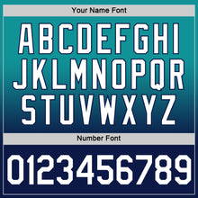 Load image into Gallery viewer, Custom Teal White-Navy Fade Fashion Performance T-Shirt