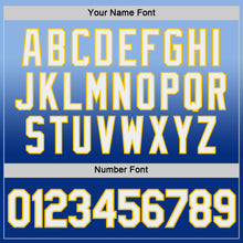 Load image into Gallery viewer, Custom Light Blue Royal-Yellow Fade Fashion Performance T-Shirt