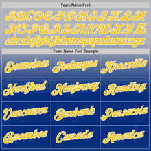 Load image into Gallery viewer, Custom Gray Yellow-Royal Fade Fashion Performance T-Shirt