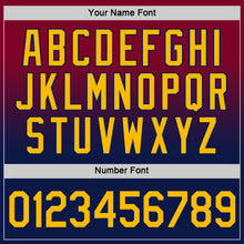 Load image into Gallery viewer, Custom Maroon Gold-Navy Fade Fashion Performance T-Shirt