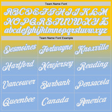 Load image into Gallery viewer, Custom Yellow White-Light Blue Fade Fashion Performance T-Shirt