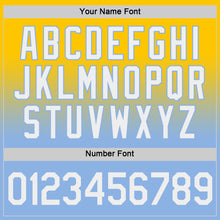 Load image into Gallery viewer, Custom Yellow White-Light Blue Fade Fashion Performance T-Shirt