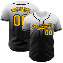 Load image into Gallery viewer, Custom White Gold-Black Authentic Fade Fashion Baseball Jersey