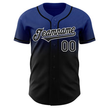 Load image into Gallery viewer, Custom Royal Black-White Authentic Fade Fashion Baseball Jersey