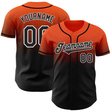 Load image into Gallery viewer, Custom Orange Black-White Authentic Fade Fashion Baseball Jersey