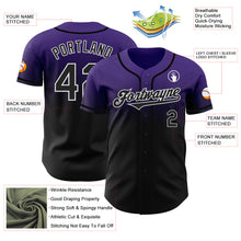 Load image into Gallery viewer, Custom Purple Black-White Authentic Fade Fashion Baseball Jersey